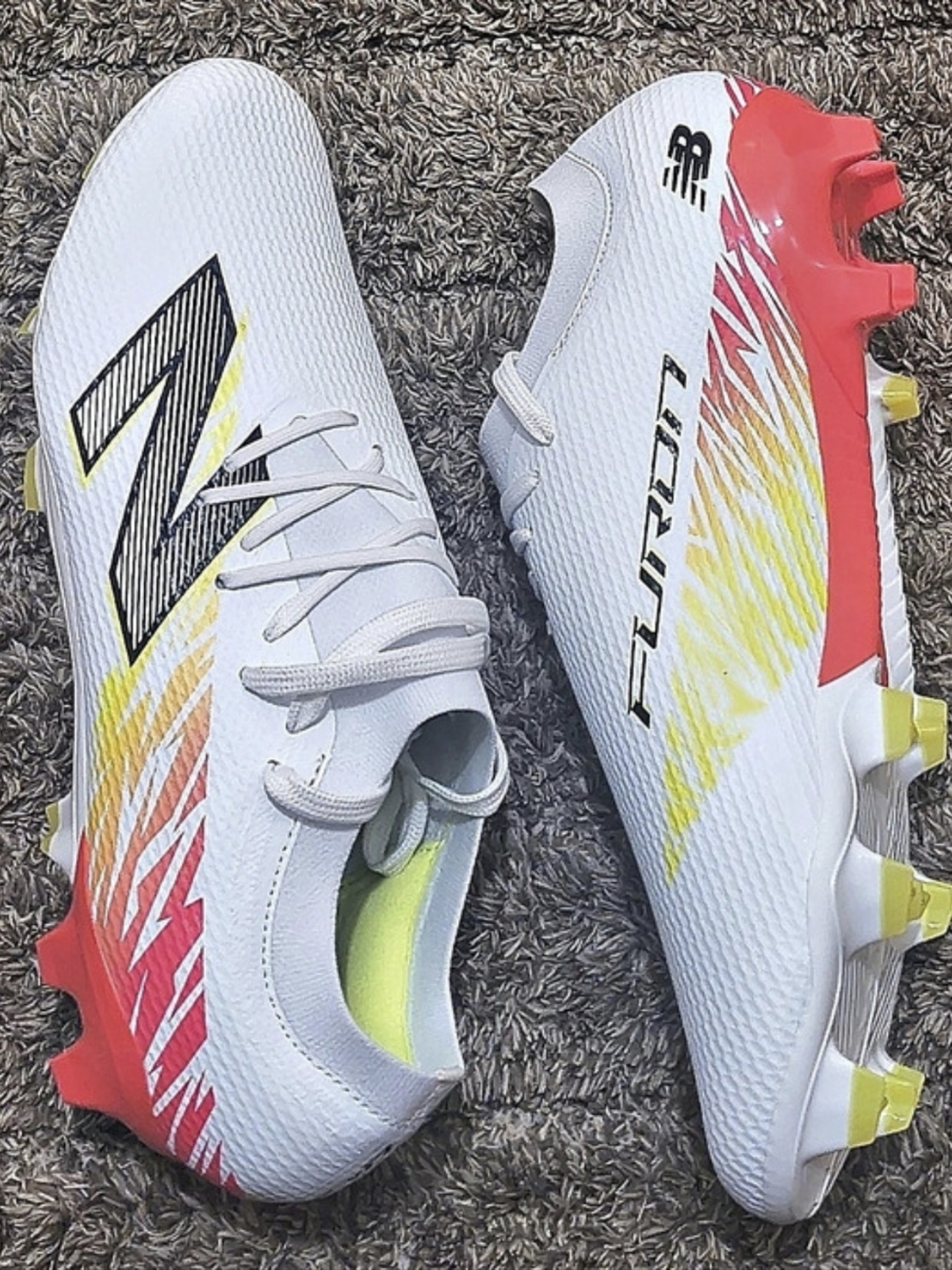 New Balance Furon Team FG V8 Men's Soccer Cleats White & Red US 12 D